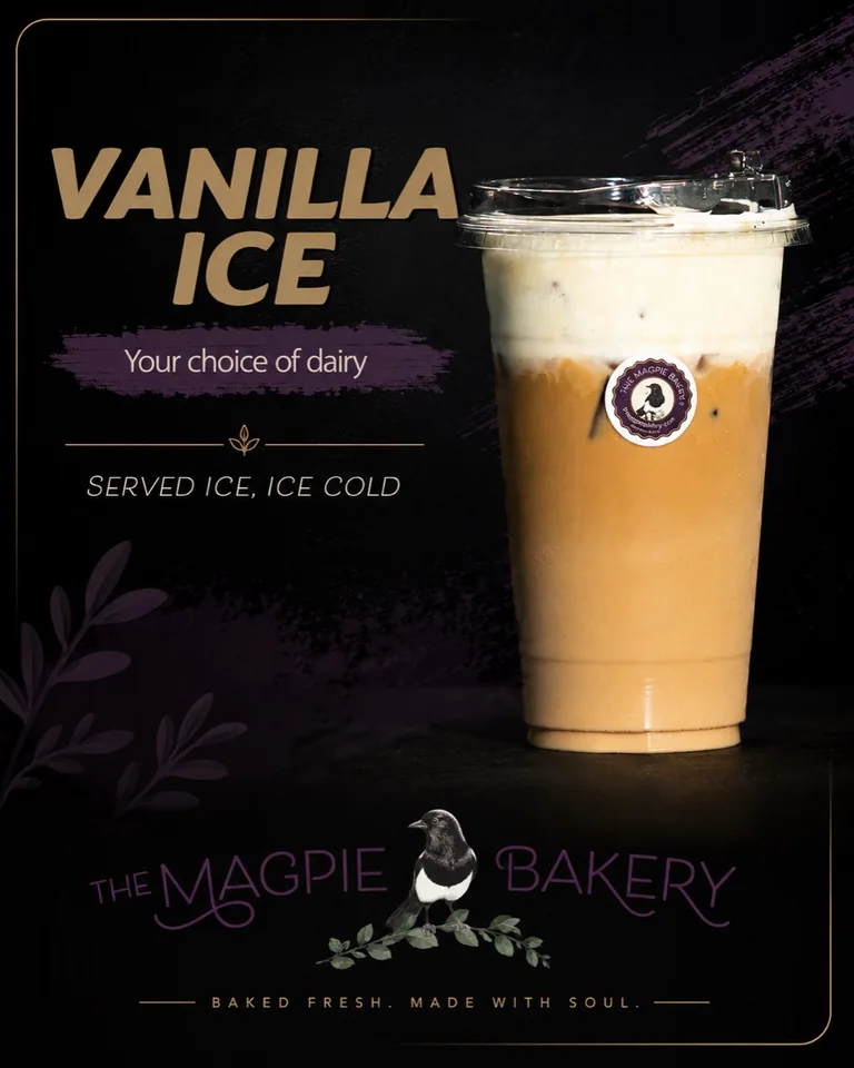 Layered Vanilla Ice drink in a clear cup
