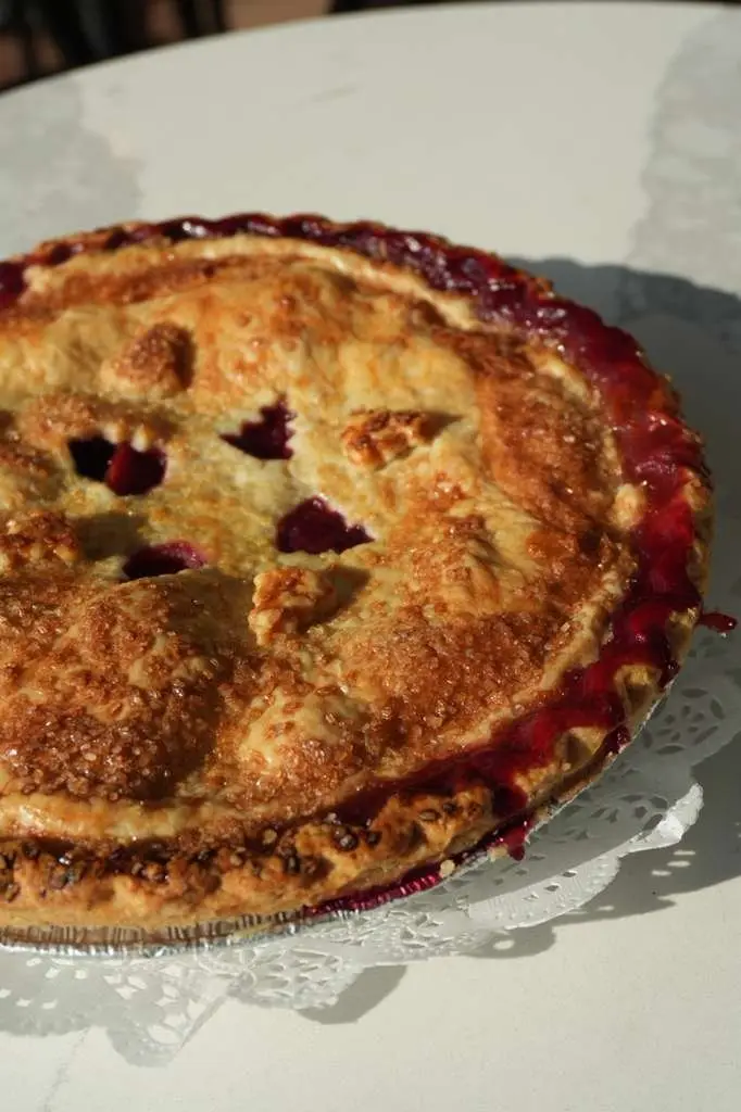 Fresh pies from Melanie Stripeikis's oven at The Magpie Bakery
